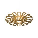 Discus wood & glass ceiling light