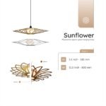 Sunflower wood & glass Flush mount ceiling light - Image 8