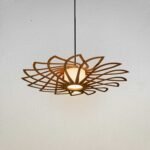 Sunflower wood & glass ceiling light - Image 7