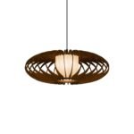 Ellipse wood & glass ceiling light - Image 7