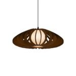 Pattypan wood & glass ceiling light - Image 7