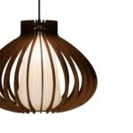 Pear wood & glass ceiling light - Image 7