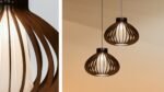Pear wood & glass ceiling light - Image 10