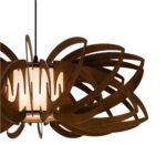 Waterlilly wood & glass ceiling light - Image 7