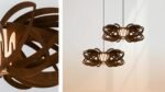 Waterlilly wood & glass ceiling light - Image 10