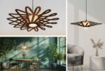 Ufo wood & glass ceiling light - Image 15