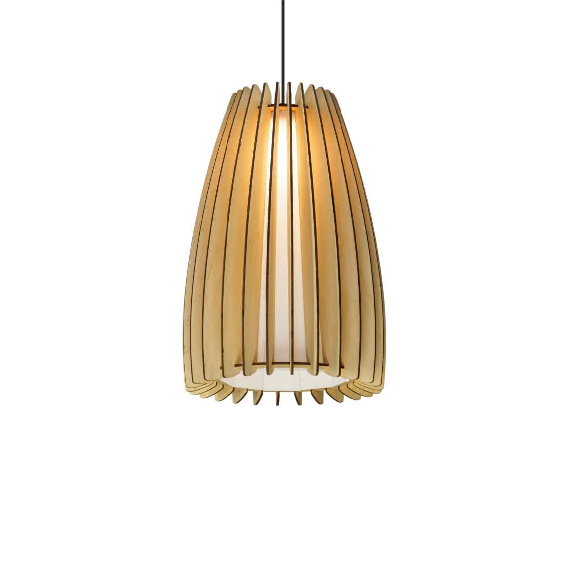 Natural CAPSULE GLASS lampshade, wood ceiling light, Scandinavian pendant, BRADA, wood lamp, plywood chandelier, wood pendant light, wood light 2 Capsulle wood & glass ceiling light - Image 1