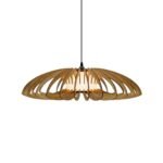 Lotus wood & glass ceiling light - Image 2