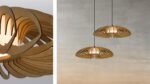 Lotus wood & glass ceiling light - Image 5