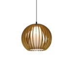 Orb wood & glass ceiling light - Image 2