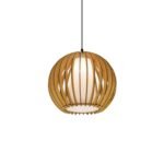 Orb wood & glass ceiling light