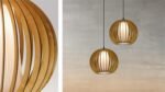 Orb wood & glass ceiling light - Image 5