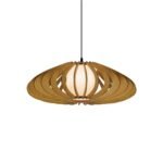 Pattypan wood & glass ceiling light - Image 2