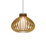 Pear wood & glass ceiling light - Image 2