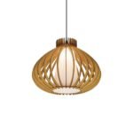 Pear wood & glass ceiling light
