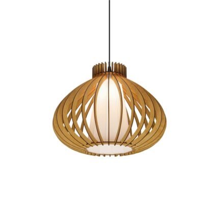 Pear wood & glass ceiling light