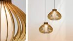 Pear wood & glass ceiling light - Image 5