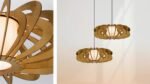 Peony wood & glass ceiling light - Image 5