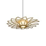Sunflower wood & glass ceiling light