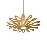 Ufo wood & glass ceiling light