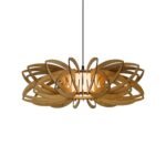 Waterlilly wood & glass ceiling light