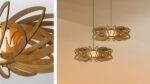 Waterlilly wood & glass ceiling light - Image 5