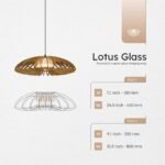 Lotus wood & glass Flush mount ceiling light - Image 7