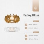 Peony wood & glass Flush mount ceiling light - Image 7