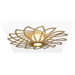 Sunflower wood & glass Flush mount ceiling light
