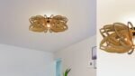 Waterlily flush mount wood ceiling light - Image 3