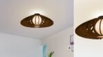 Pattypan wood & glass Flush mount ceiling light - Image 6