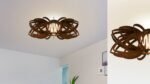 Waterlilly wood & glass Flush mount ceiling light - Image 5