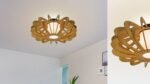 Peony wood & glass Flush mount ceiling light - Image 3