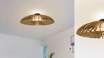 Lotus wood & glass Flush mount ceiling light - Image 3