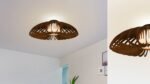 Lotus wood & glass Flush mount ceiling light - Image 6