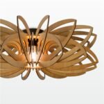 Waterlily flush mount wood ceiling light - Image 2
