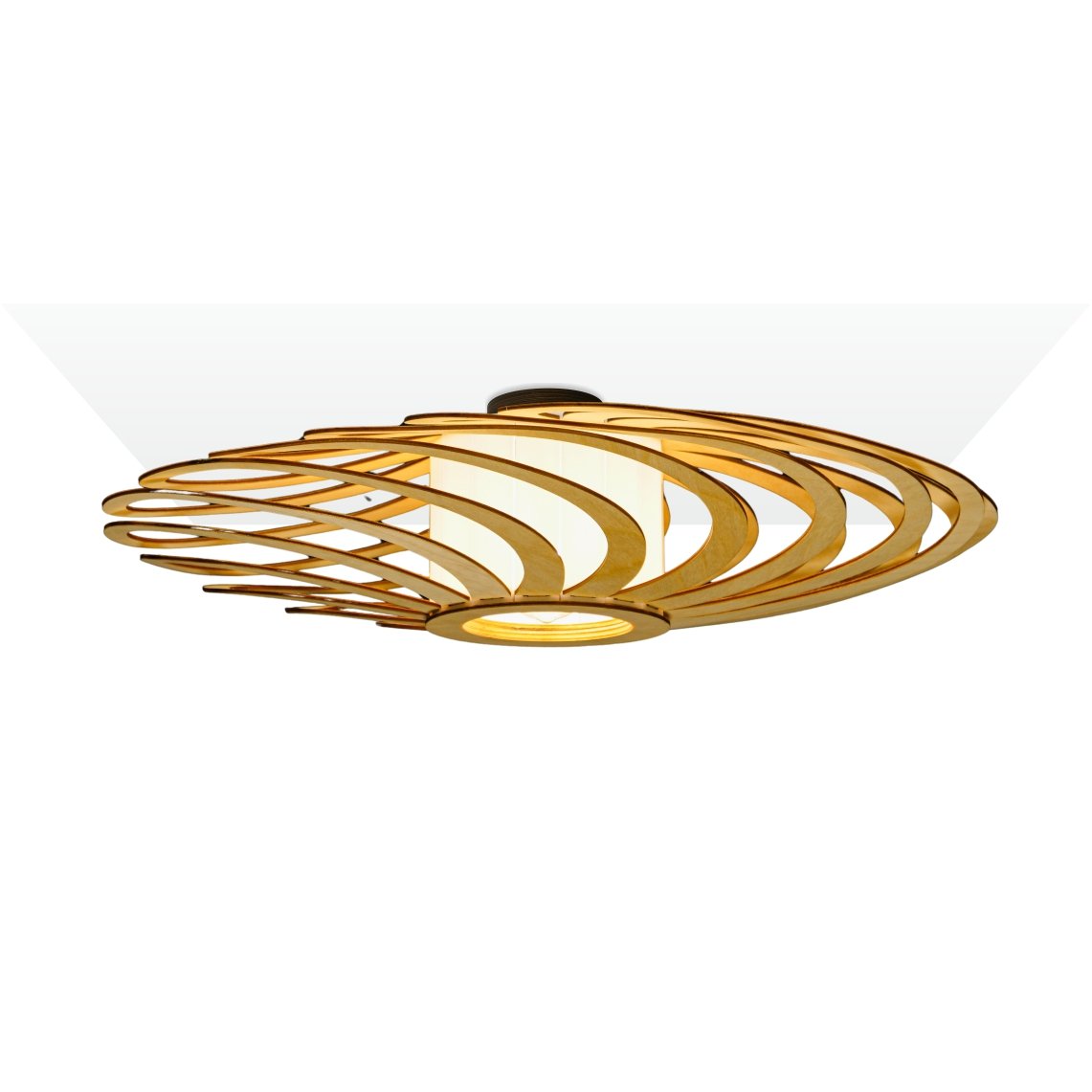 2 Portal wood & glass Flush mount ceiling light - Image 1