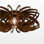 Waterlily flush mount wood ceiling light - Image 5