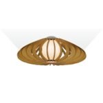Pattypan wood & glass Flush mount ceiling light