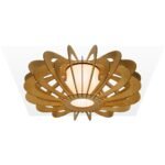 Peony wood & glass Flush mount ceiling light
