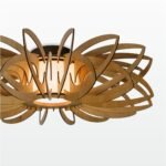 Waterlilly wood & glass Flush mount ceiling light - Image 2