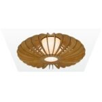 Pattypan wood & glass Flush mount ceiling light - Image 2