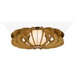 Peony wood & glass Flush mount ceiling light - Image 2