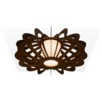 Peony wood & glass Flush mount ceiling light - Image 4