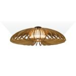 Lotus wood & glass Flush mount ceiling light