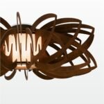 Waterlilly wood & glass Flush mount ceiling light - Image 4