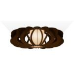 Peony wood & glass Flush mount ceiling light - Image 5