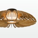 Lotus wood & glass Flush mount ceiling light - Image 2