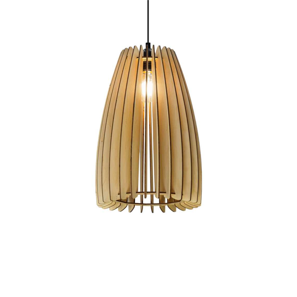 Natural CAPSULE lampshade, wood ceiling light, Scandinavian pendant, BRADA, wood lamp, plywood chandelier, wood pendant light, wood light 2 Capsule wood ceiling light - Image 1