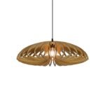Lotus wood ceiling light
